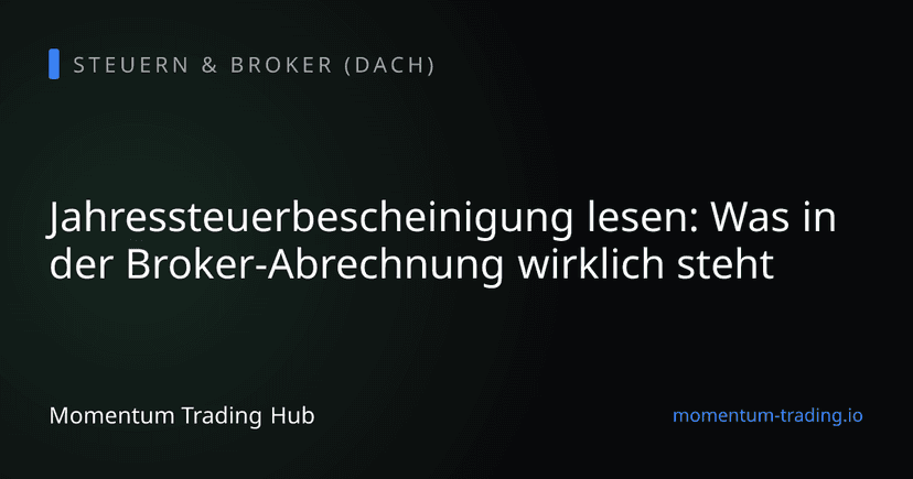Jahressteuerbescheinigung lesen: Was in der Broker-Abrechnung wirklich steht