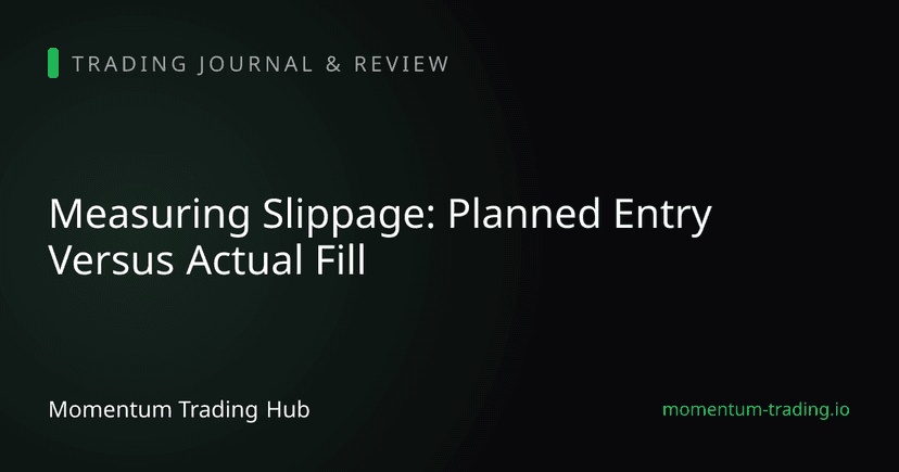 Measuring Slippage: Planned Entry Versus Actual Fill