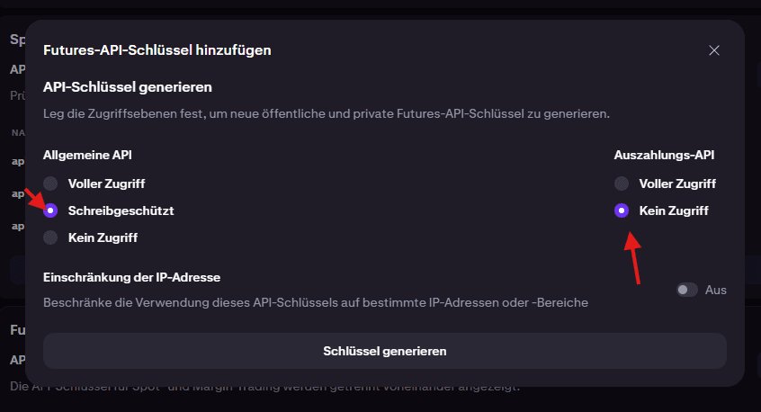 API-Schlüssel erstellen